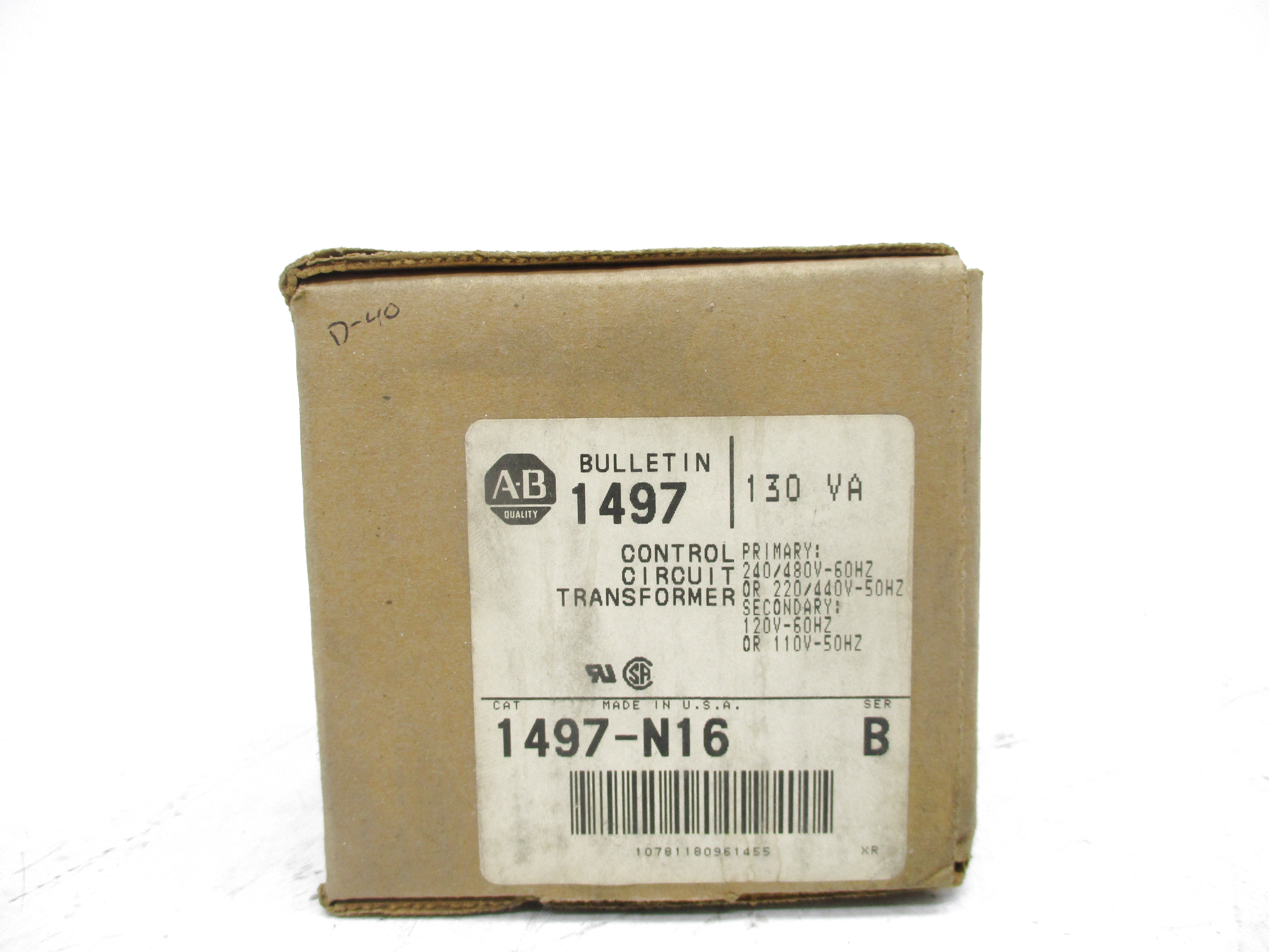 ALLEN BRADLEY 1497-N16 SER. B 240/480V (BR/WH) NSMP
