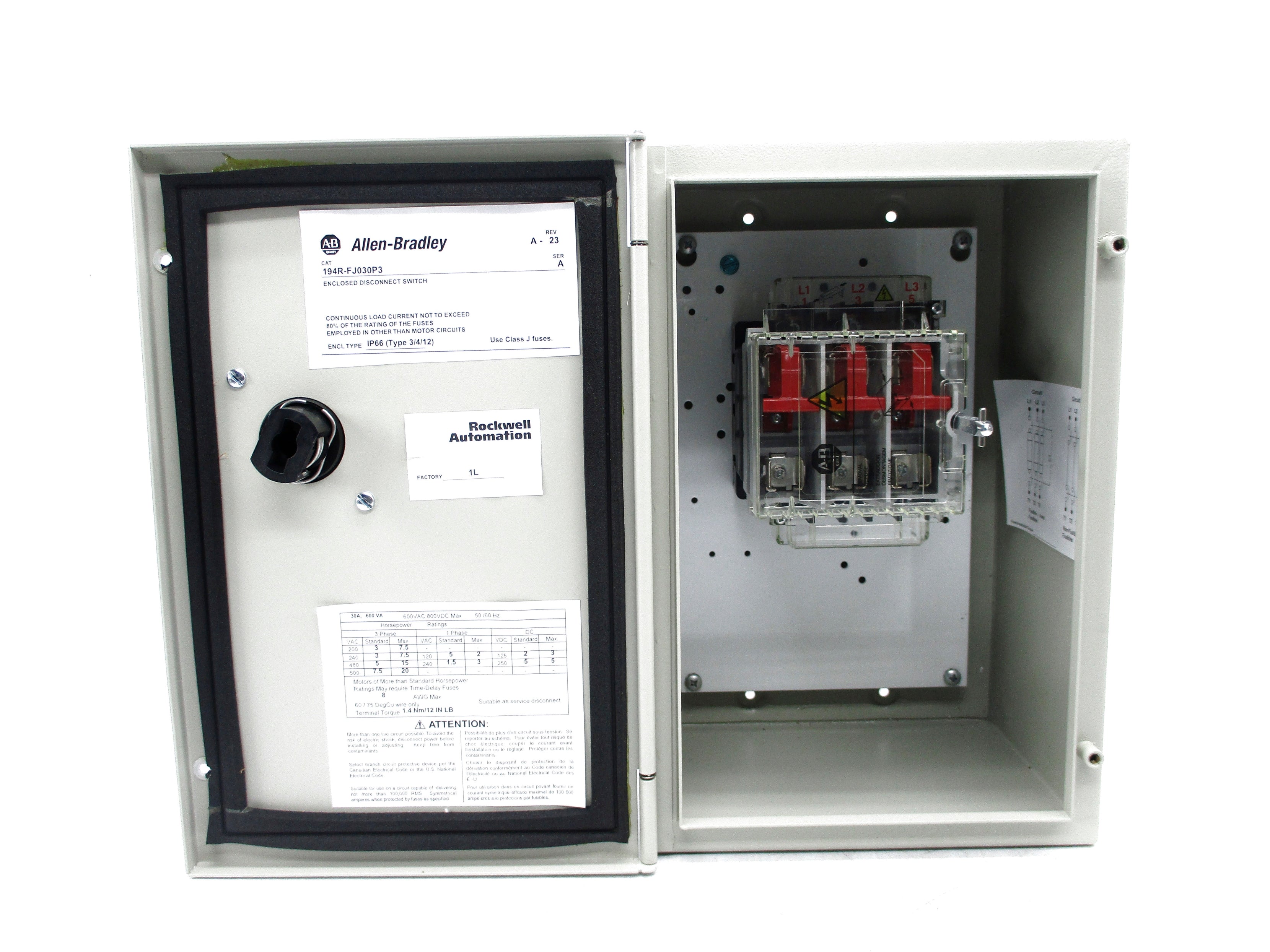 INDUSTRIAL SPARE PART 194R-FJ030P3 SER. A (BR/WH) NSMP