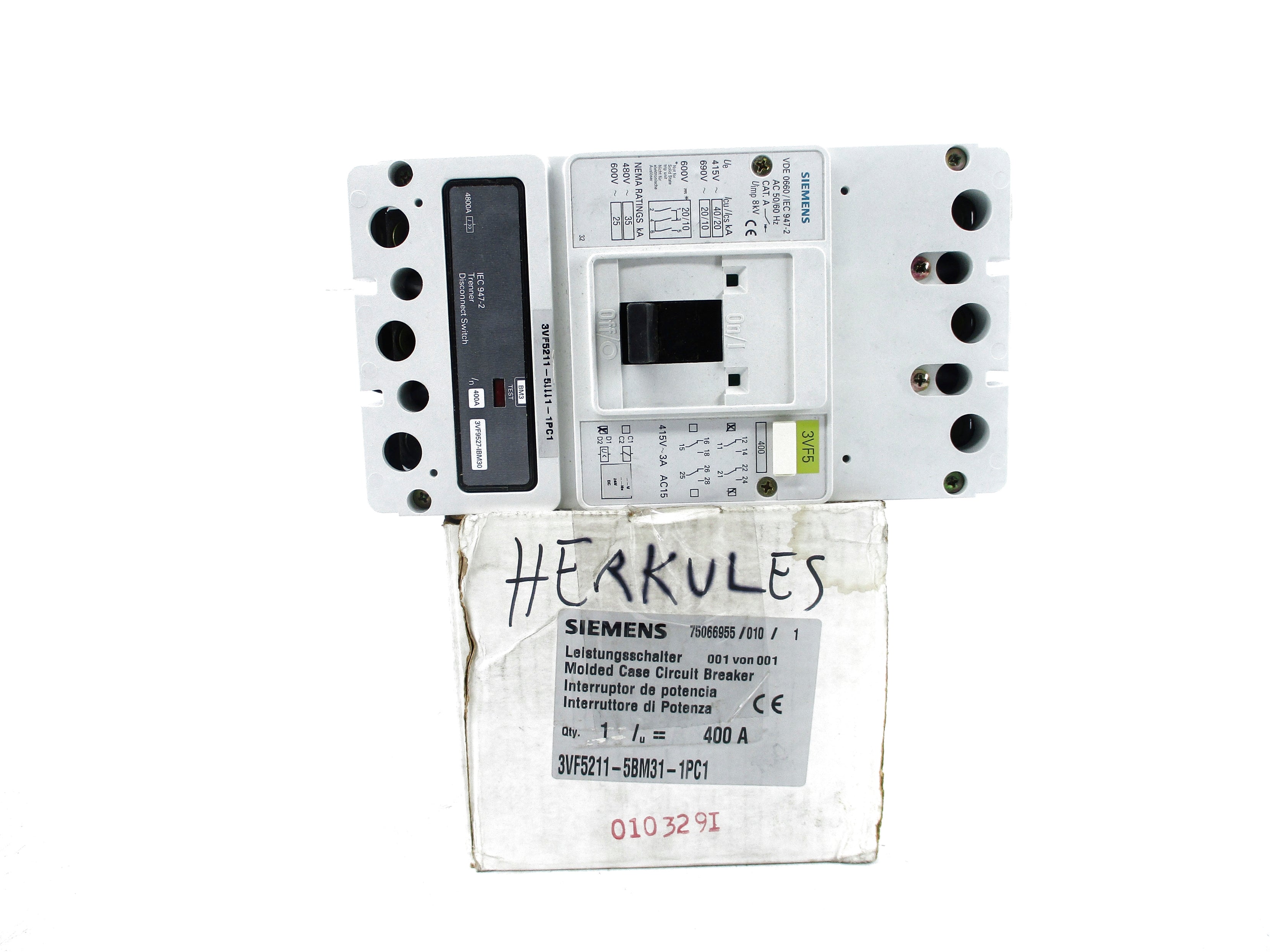 SIEMENS 3VF5211-5BM31-1PC1 400A 600V NSMP