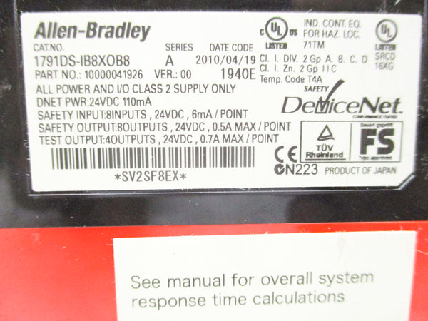 ALLEN BRADLEY 1791DS-IB8XOB8 SER. A NSNP