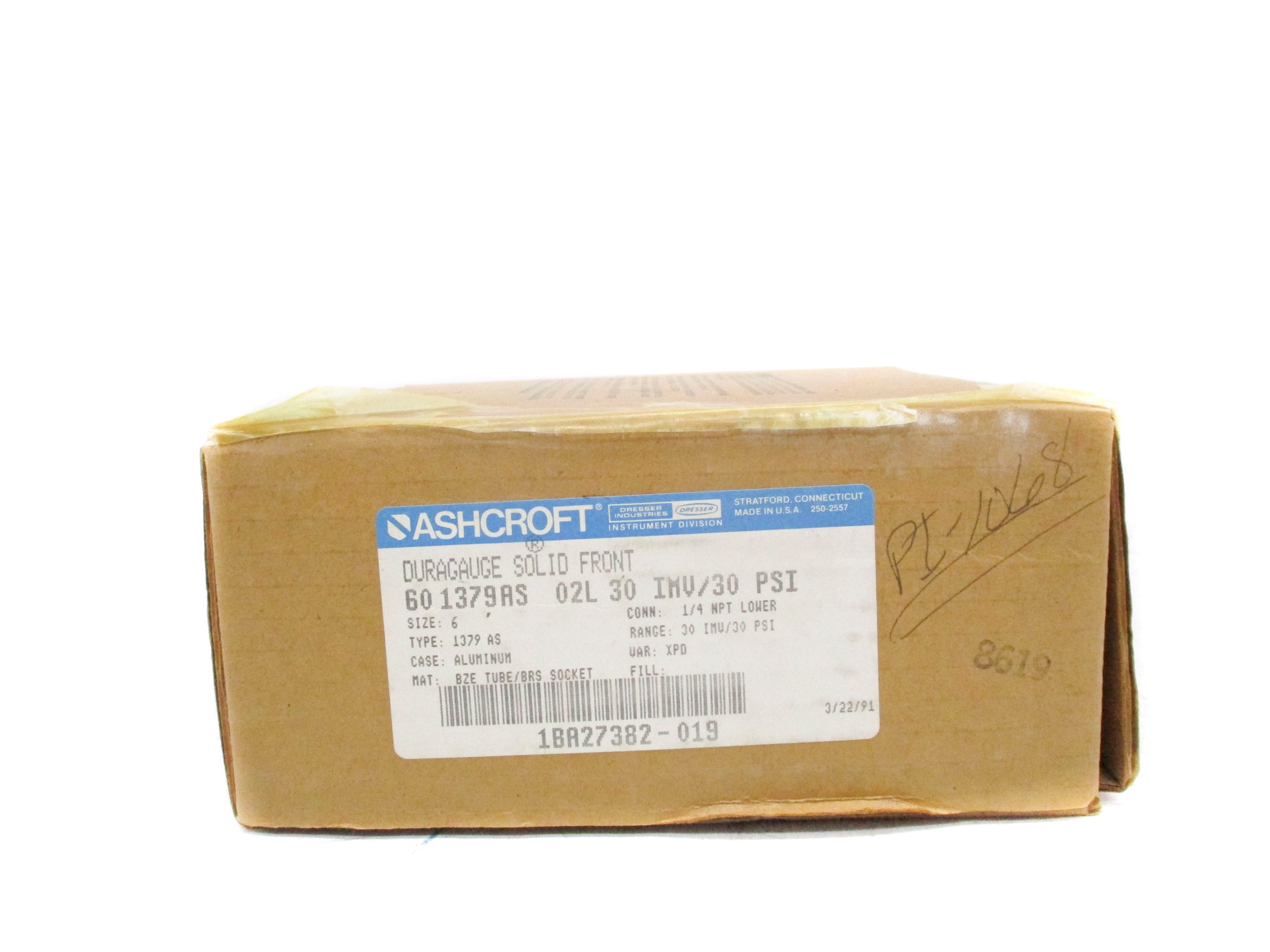 ASHCROFT 601379AS02L30IMV/30 0-30PSI NSMP