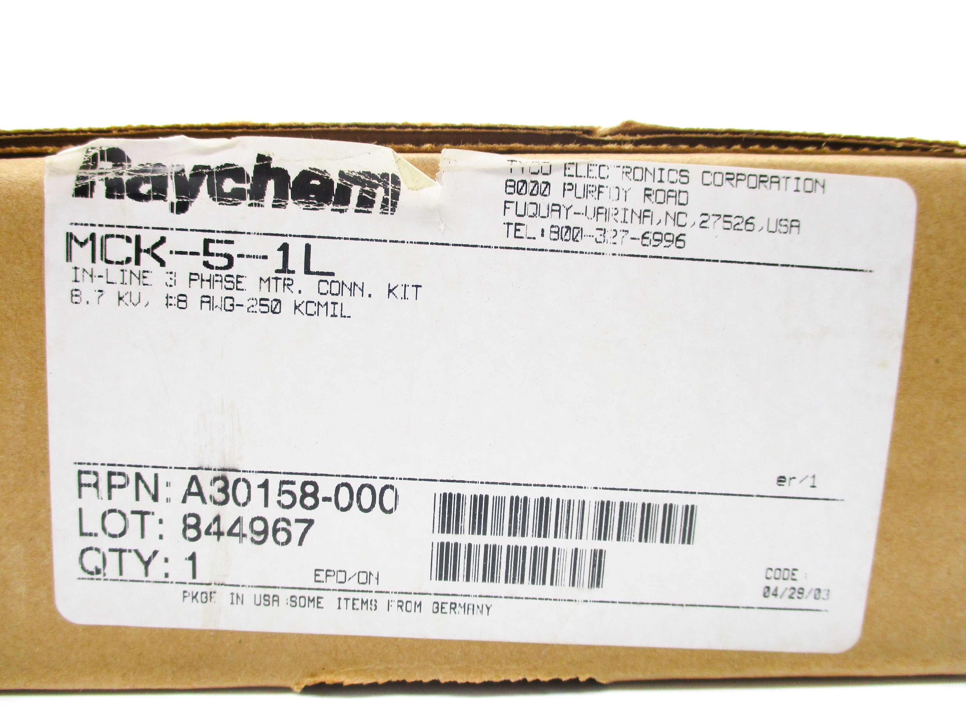 RAYCHEM MCK-5-1L NSFS