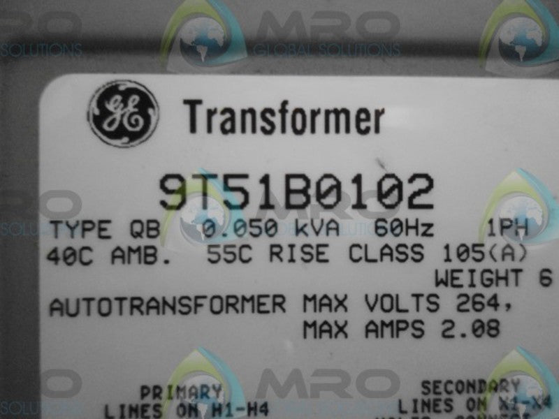 GENERAL ELECTRIC 9T51BO1O2 TRANSFORMER NSNP