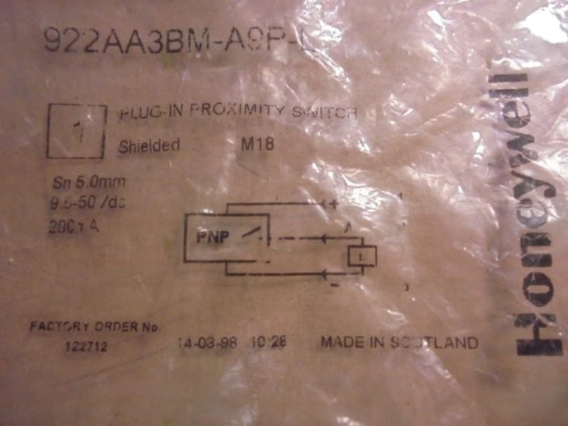 HONEYWELL 922AA3BM-A9P-L  NSMP