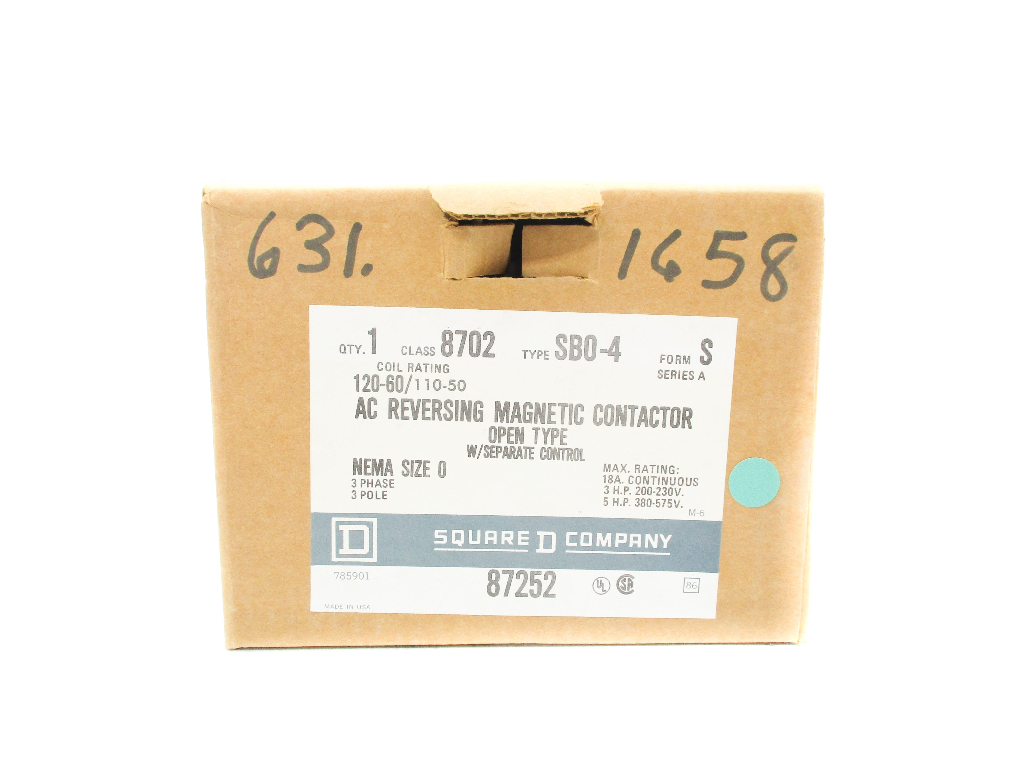 SQUARE D 8702SBO4S SER. A 120V NSFS