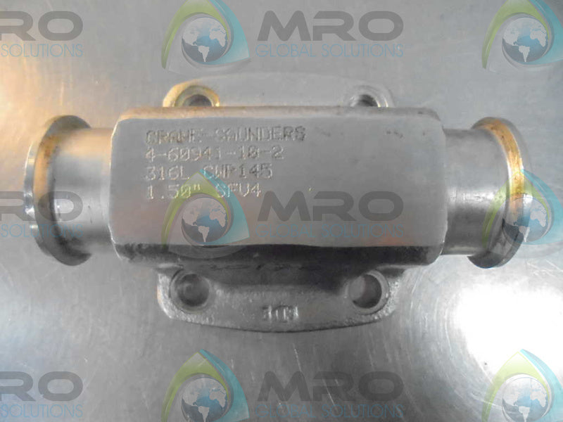 CRANE-SAUNDERS 4-60941-10-2 316L CWP 145 1.50" SFVA *USED*