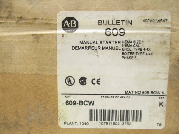 ALLEN BRADLEY 609-BCW SER. K (BR/WH) NSFS