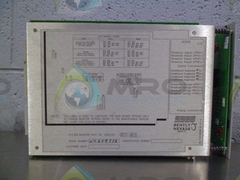 BENTLY NEVADA 3300/03-01-01 SYSTEM MONITOR VIBRATION * NEW NO BOX *