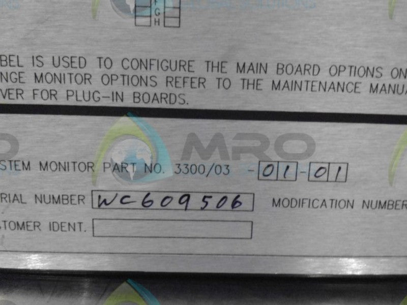 BENTLY NEVADA 3300/03-01-01 SYSTEM MONITOR VIBRATION * NEW NO BOX *