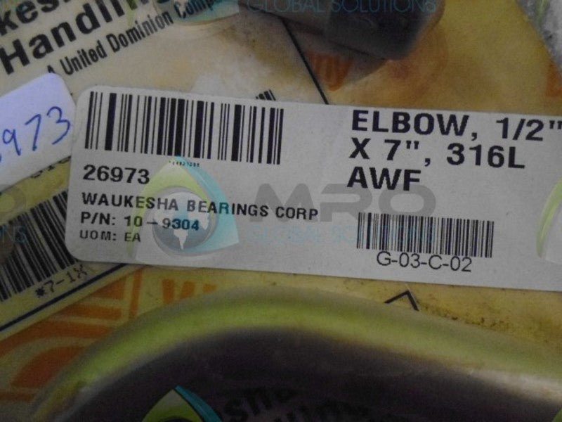 LOT OF 2 WAUKESHA 10-9304 1/2" ELBOW  * FACTORY SEAL *