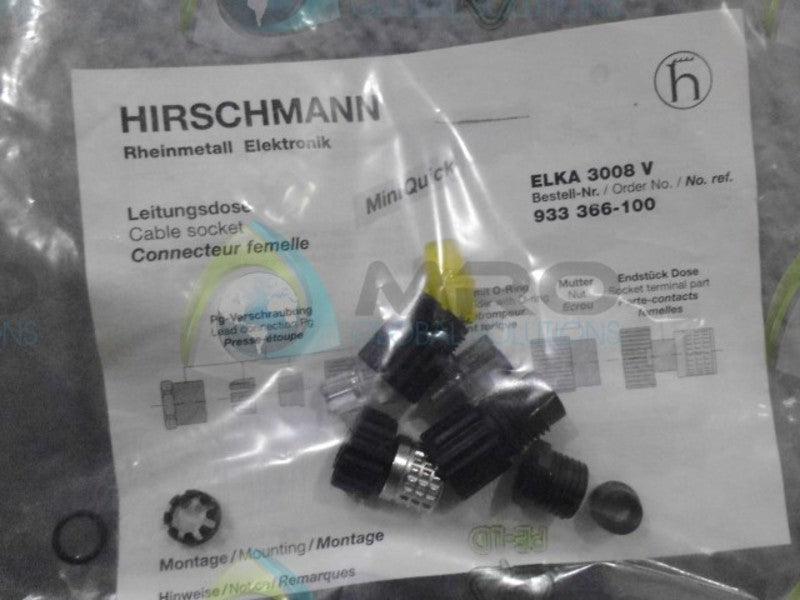 HIRSCHMANN 933-366-100 CABLE SOCKET * NEW IN FACTORY BAG *