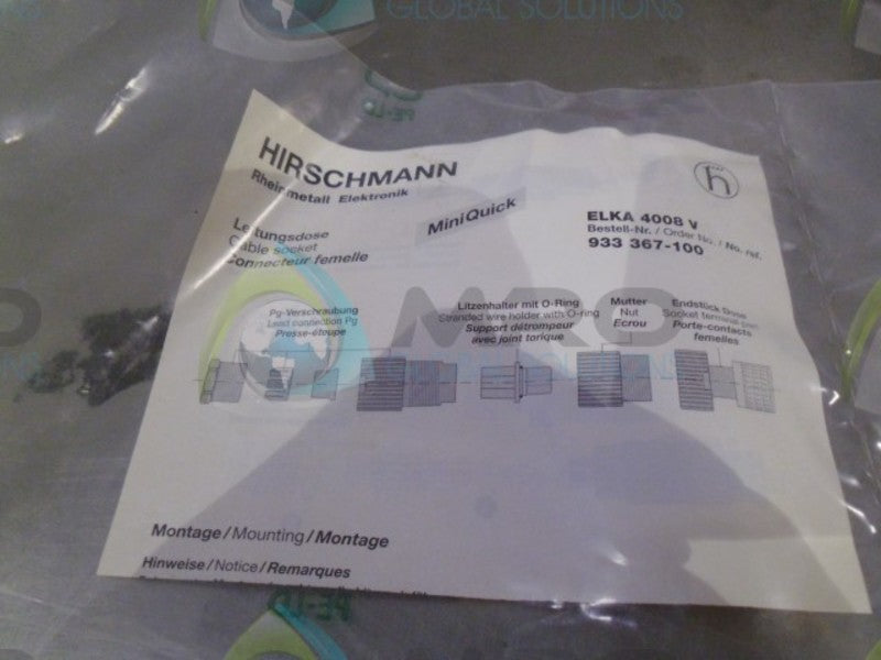 HIRSCHMANN 933-367-100  CABLE SOCKET * NEW IN ORIGINAL PACKAGE *
