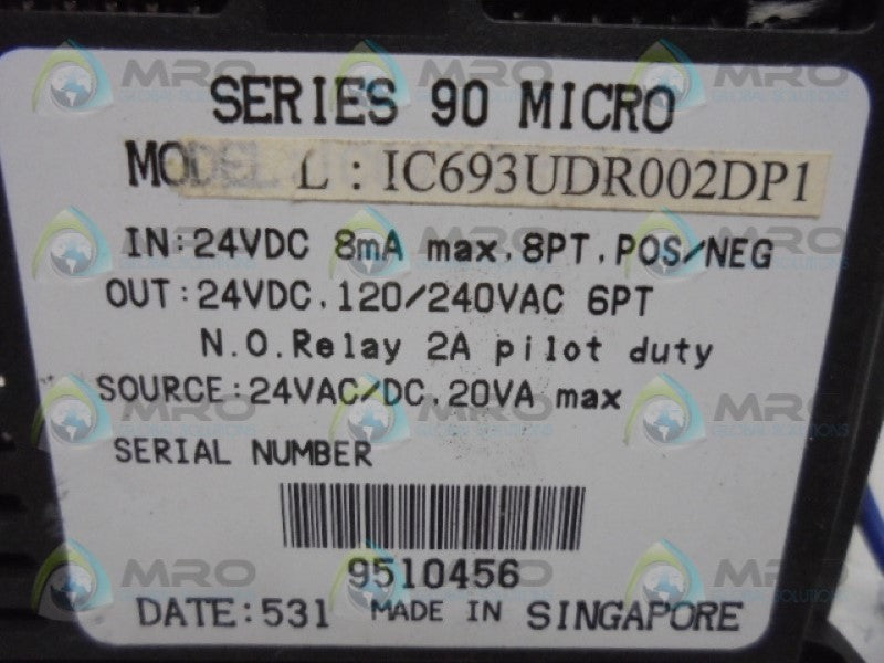FANUC IC693UDR002DP1 PROGRAMMABLE CONTROLLER  UNMP
