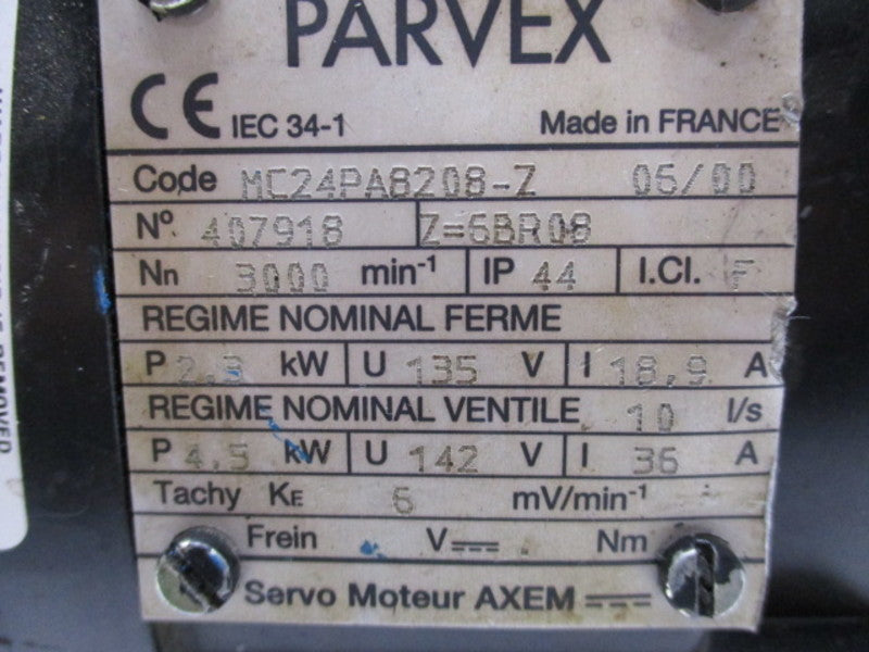 PARVEX MC24PA8208-Z SERVO MOTOR  NSNP
