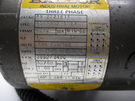 BALDOR 2221613 MOTOR 1 HP 2850 RPM  UNMP