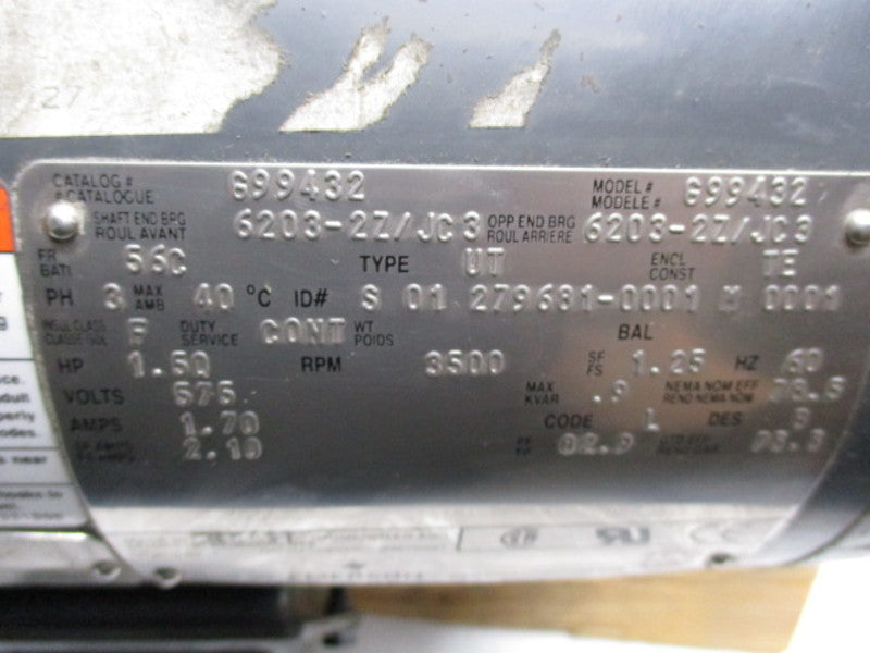 EMERSON 699432 MOTOR 1.5HP 3500RPM  NSNP