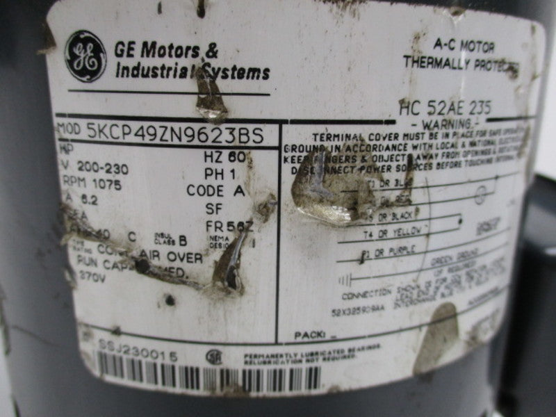 GENERAL ELECTRIC 5KCP49ZV9623BS MOTOR 1075RPM  NSNP