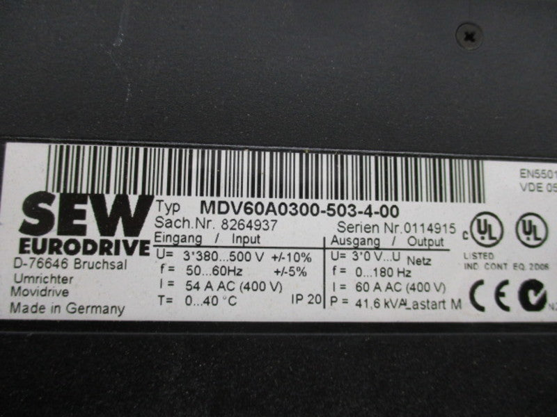 SEW EURODRIVE MDV60A0300-503-4-00  UNMP