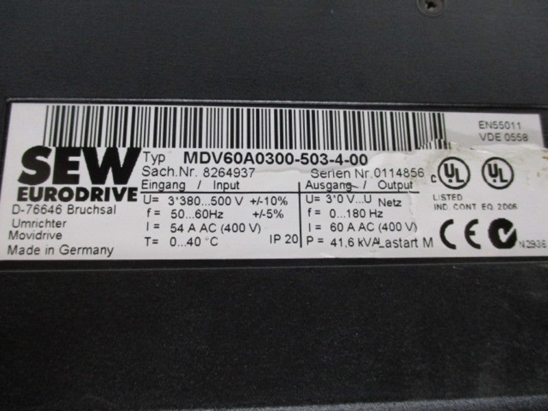 SEW EURODRIVE MVD60A0300-503-4-00 (AS IS)  UNMP