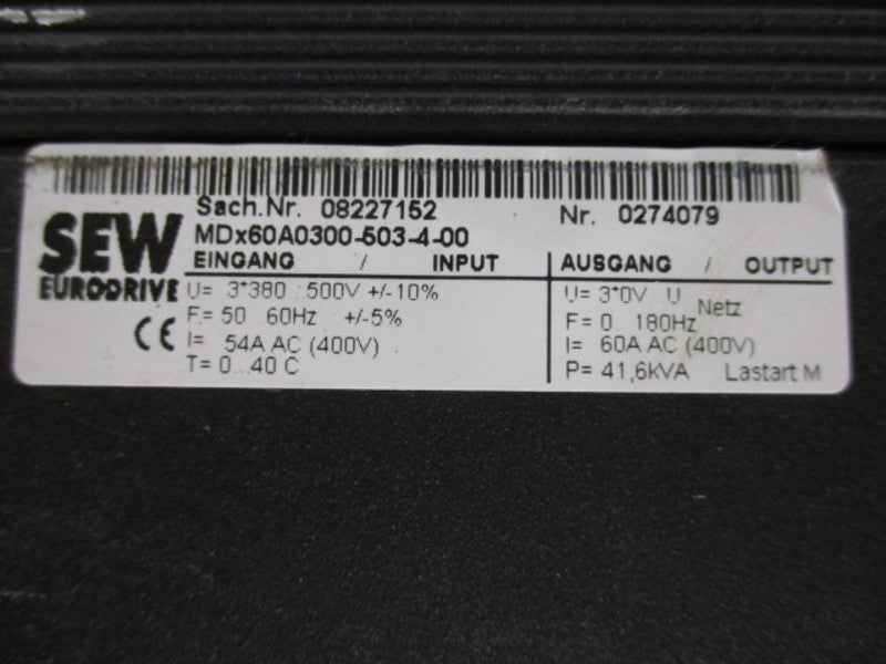 SEW EURODRIVE MDX60A0300-503-4-00 (AS IS)  UNMP