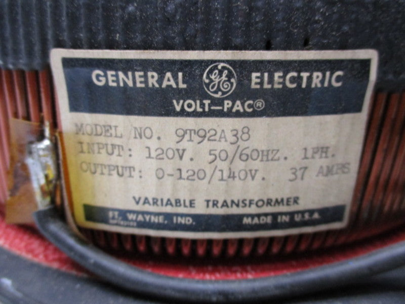 GENERAL ELECTRIC 9T29A38 VARIABLE TRANSFORMER  UNMP