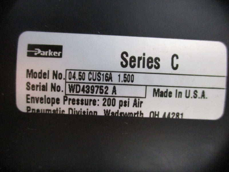 PARKER SERIES 2A 04.50CUS16A 1.500 PNEUMATIC CYLINDER  NSNP