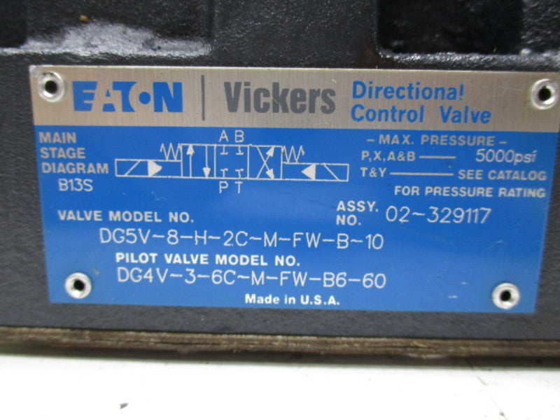 VICKERS DG5V-8-H-2C-M-FW-B-10 DIRECTIONAL CONTROL VALVE (AS IS)  NSNP
