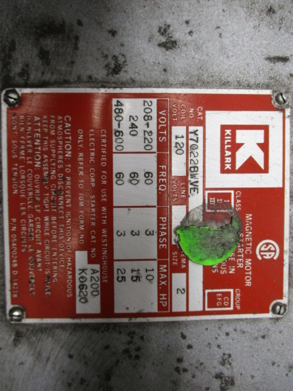 KILLARK Y7022BWVE MAGNETIC MOTOR  NSNP