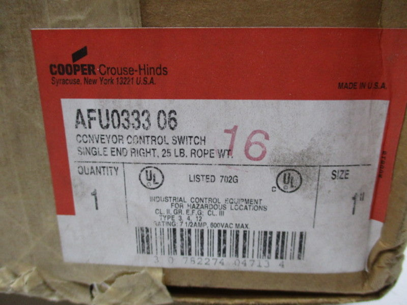COOPER AFU033306 CONVAYOR CONTROL SWITCH  NSFS