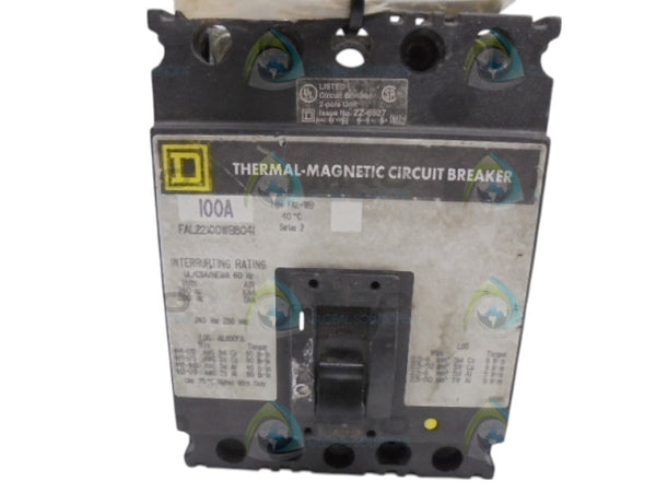 SQUARE D FAL22100WB8041 CIRCUIT BREAKER  UNMP