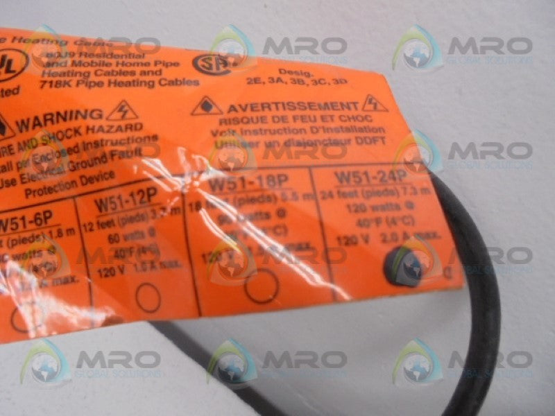 GARDION W51-24P HEATING CABLE 24FT  NSNP