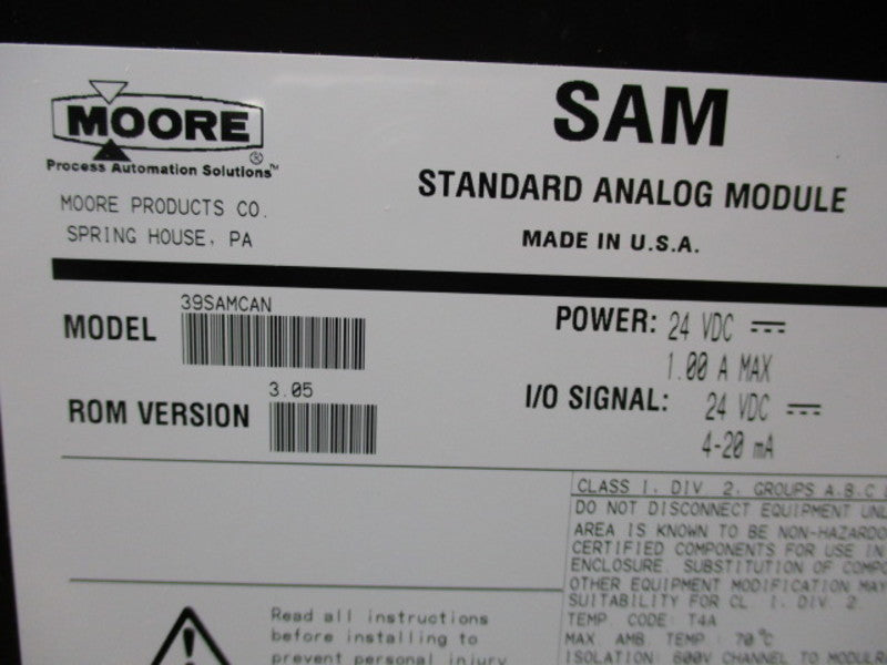 MOORE 39SAMCAN STANDARD ANALOG MODULE ROM 3.05  NSMP