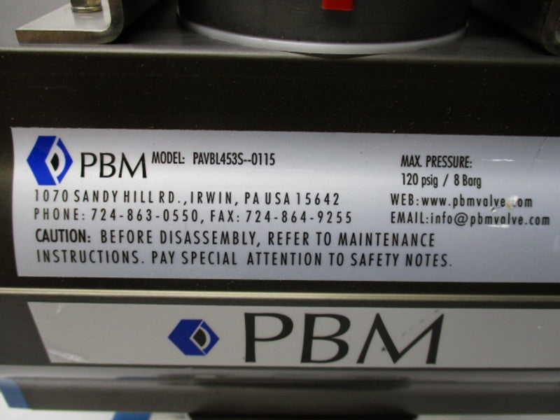 PBM PAVBL453S--0115 ACTUATOR WITH STAINLESS STEEL VALVE NSNP