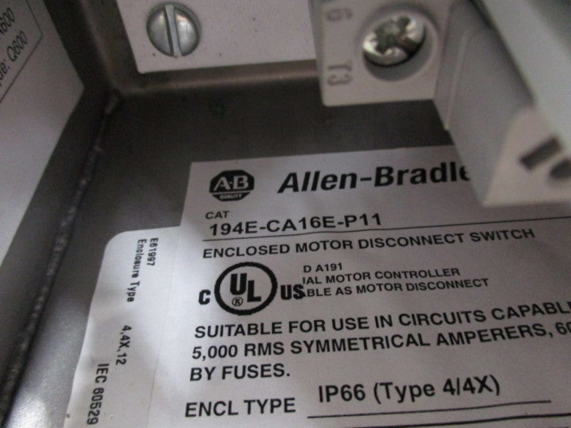 INDUSTRIAL SPARE PART 194E-CA16E-P11 MOTOR DISCONNECT SWITCH  UNMP