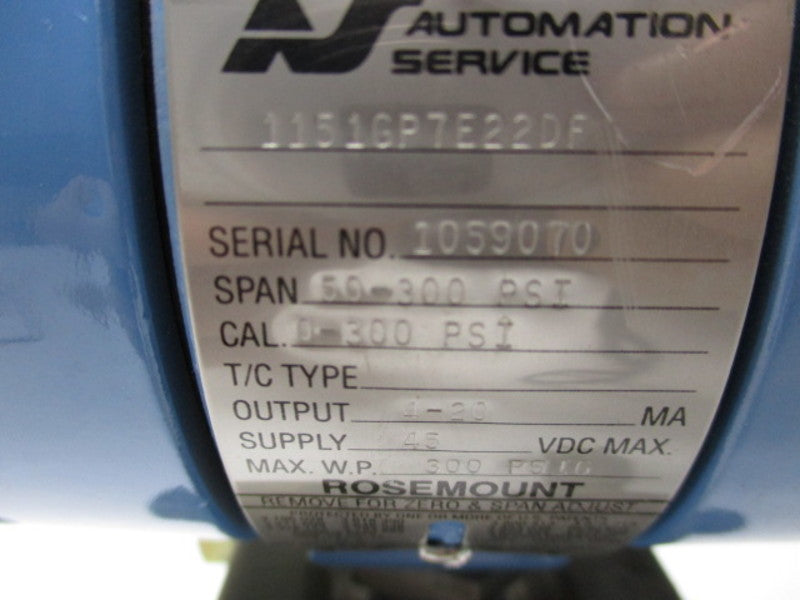 ROSEMOUNT 1151GP7E22DF PRESSURE REGULATOR 0-300 PSI  NSNP