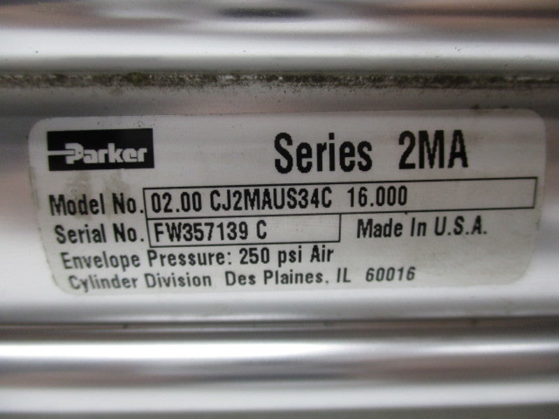 PARKER 02.00CJ2MAUS34C PNEUMATIC CYLINDER 250 PSI  NSNP