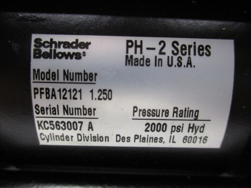 SCHRADER PFBA12121 PH-2 PNEUMATIC CYLINDER 2000 PSI  NSNP