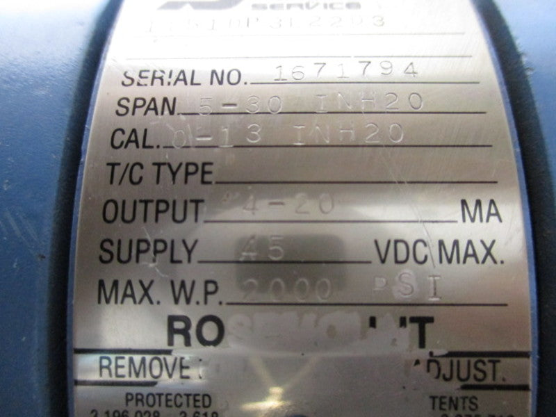 ROSEMOUNT 1151DP3E22D3 TRANSMITTER  UNMP