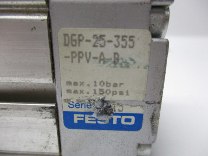 FESTO DGP-25-355-PPV-A-B RODLESS CYLINDER MAX 150PSI  UNMP