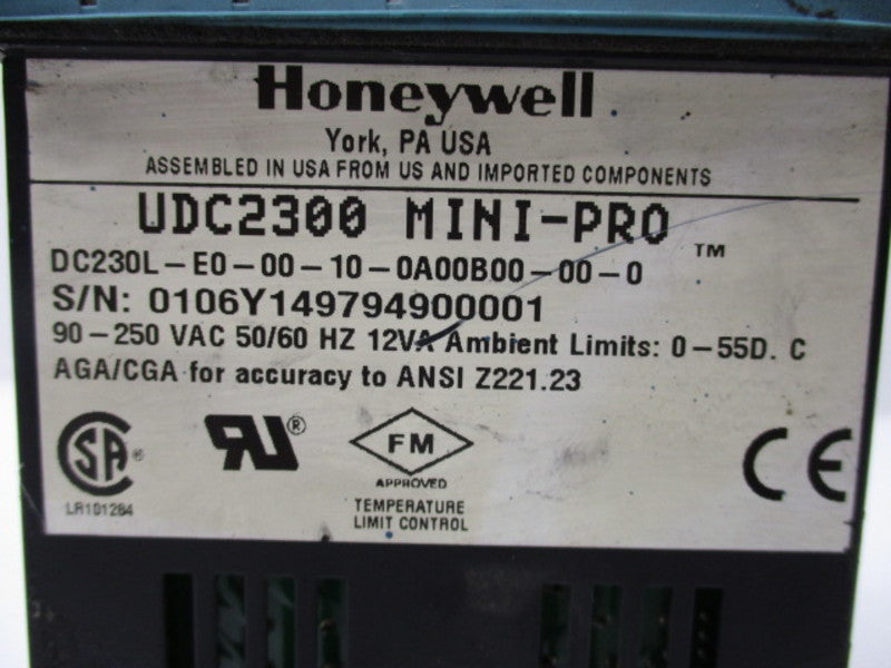 HONEYWELL UDC2300 DC230L-E0-00-10-0A00B00-00-0 UNMP