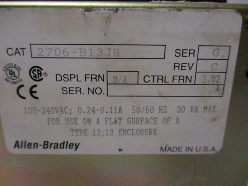 INDUSTRIAL SPARE PART 2706-B13J8 SER.G FRN 3.02 DATA LINER  UNMP
