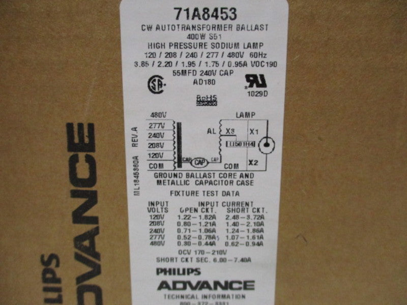 PHILIPS 77L8453-001D LAMP AND BALLAST KIT  NSMP