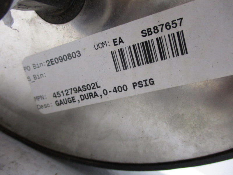 ASHCROFT 451279AS02L DURA GUAGE 0-400 PSIG  UNMP