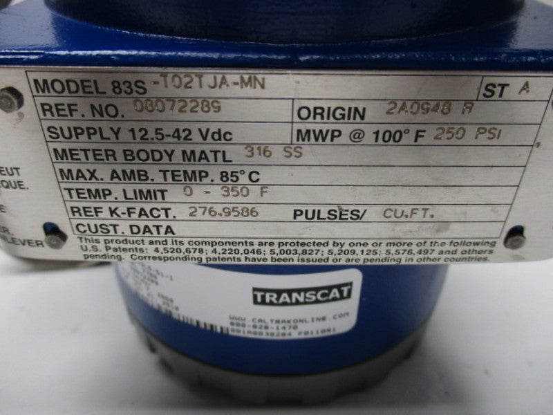 FOXBORO 83S-T02TJA-MN VORTEX FLOW METER  UNMP