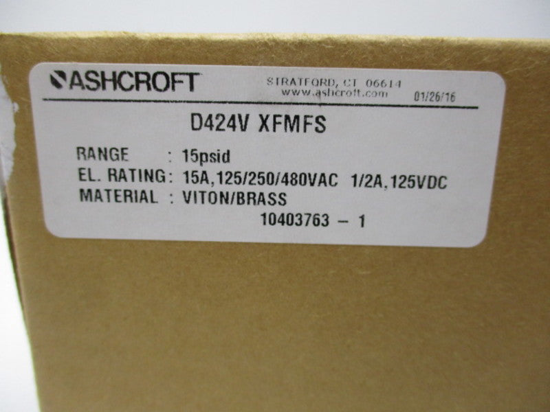 ASHCROFT D424VXFMFS DIFFERENTIAL PRESSURE SWITCH  NSMP