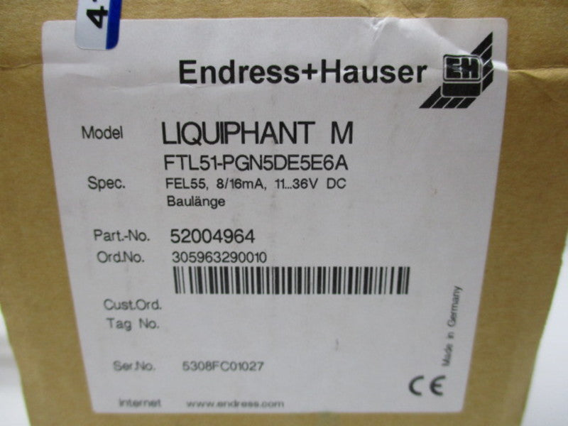 ENDRESS+HAUSER FTL51-PGN5DE5E6A LIQUIPHANT M  NSMP
