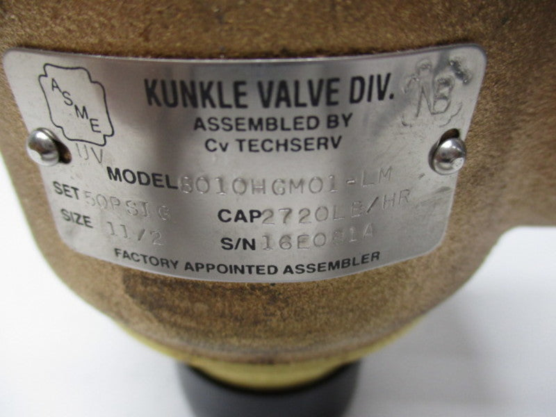 KUNKLE 6010HGM01-LM SAFTY PRESSURE RELIEF VALVE 1 1/2"  NSMP