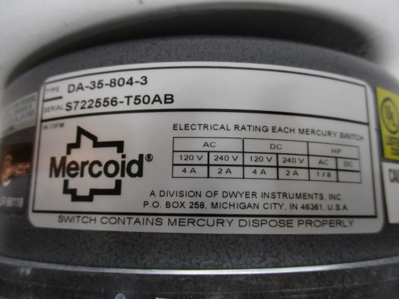 MERCOID DA-35-804-3 SWITCH 120/240VAC/VDC 1/2HP AC 1/3 HP DC  NSMP