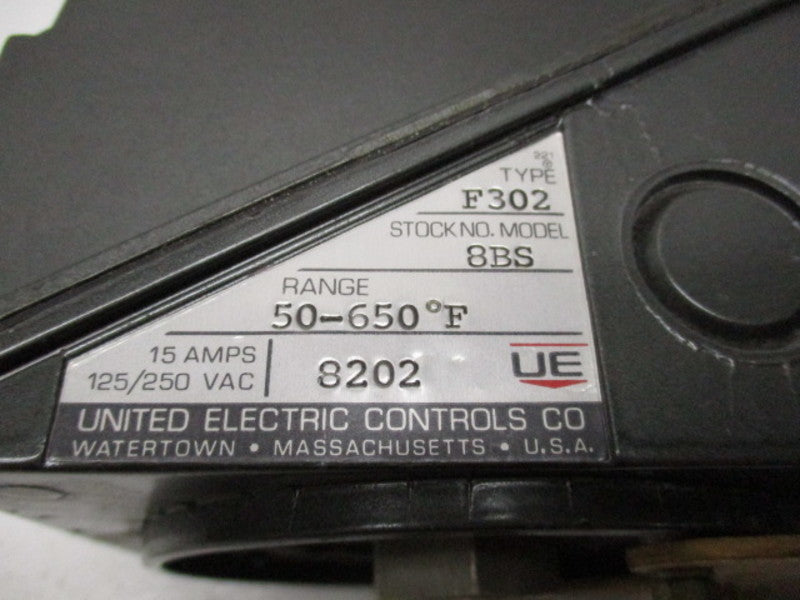 UNITED ELECTRIC F802 SENSOR SWITCH 20-650 DEG 15A 250VAC  NSNP