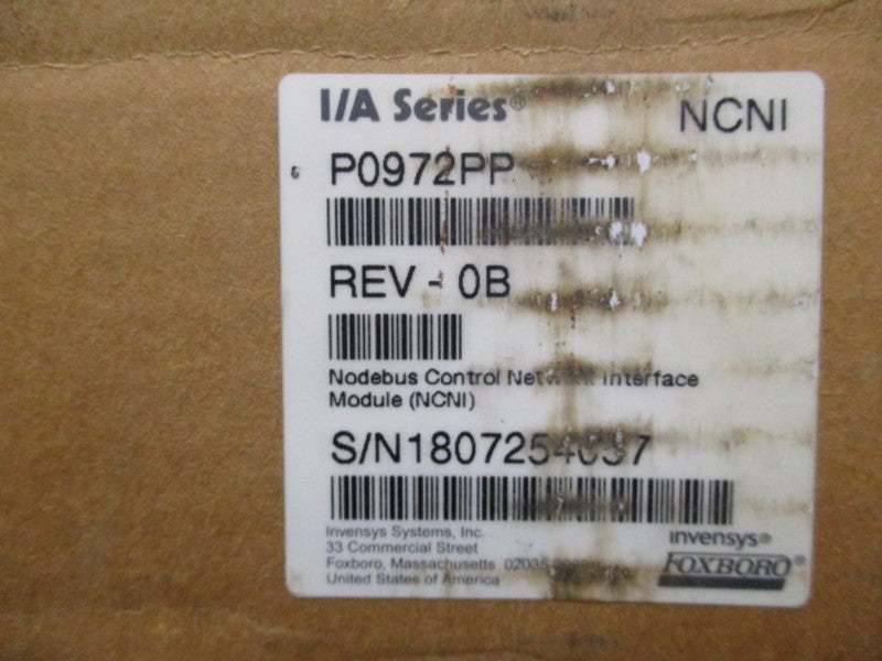 FOXBORO P0972PP CONTROL NETWORK INTERFACE  NSFS